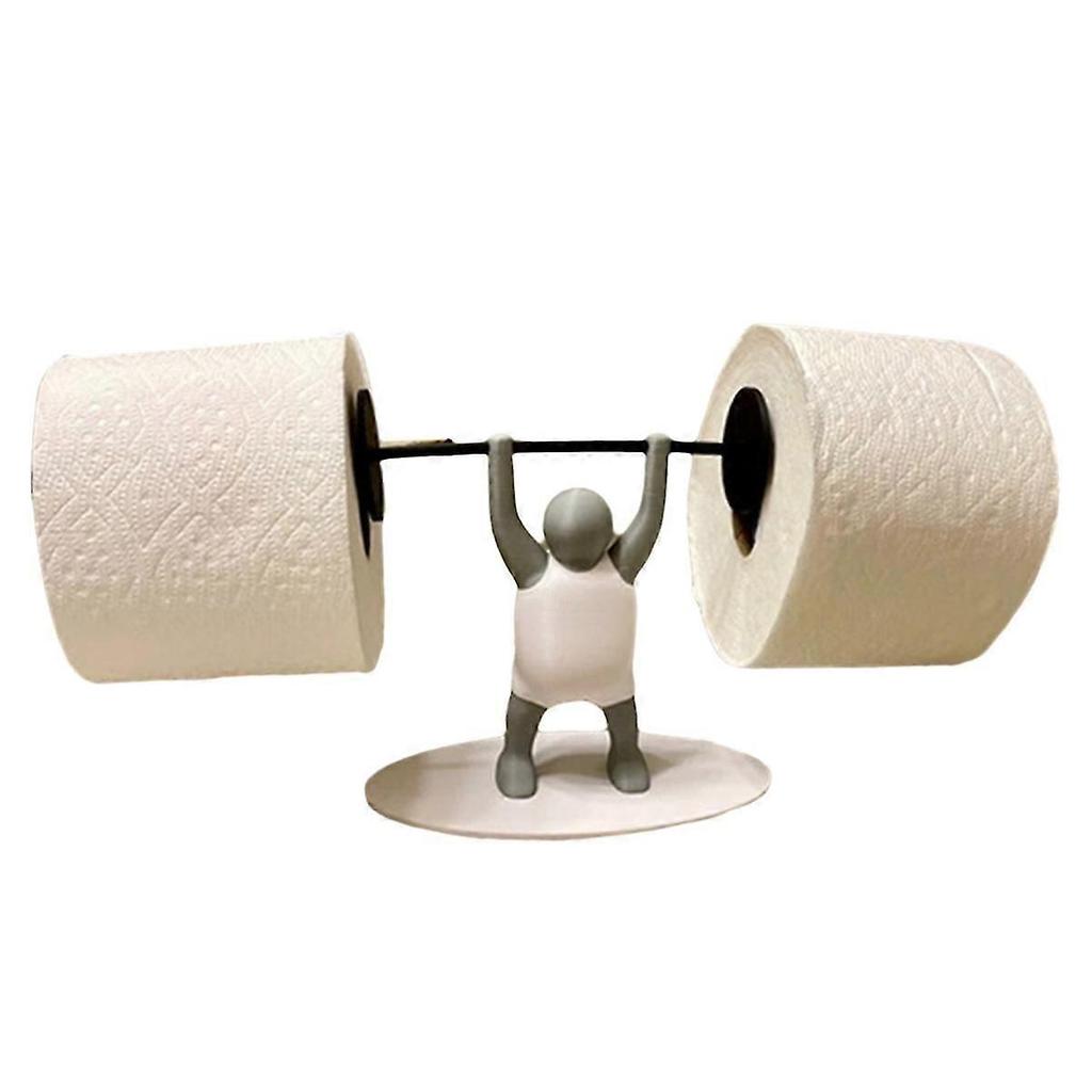 Fitness Weightlifting Man Toilet Paper Holder Interesting Bathroom Decoration 3d Printed Paper Holder less