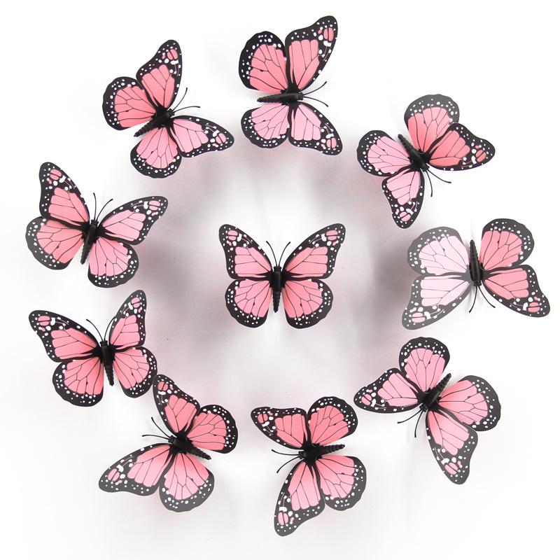 Pastoral Style 3D Butterfly Wall Stickers - 12CM, Pack of 10 12CM Flower with Double-sided Tape