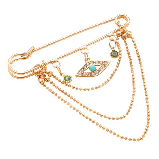 Broche Épingle de Sûreté Dorée pour Femmes Clips pour Pulls Châles Chaîne de Col Broche Bijoux pour Couvertures Robes Cardigans Artisanat