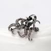 Broche con forma de Animal de pulpo de serie oceánica, diamantes de imitación brillantes con incrustaciones, traje, chaqueta, Pin de solapa, temperamento, bufanda, hebilla, insignia, accesorios de abrigo