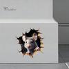 Wasserdichter PVC-Tieraufkleber Graue Maus Spähend Wandaufkleber, 3D-Loch-Effekt-Sticker, Abnehmbare Wandmalerei für Wohnzimmer Schlafzimmer Fenster Langlebig Außen