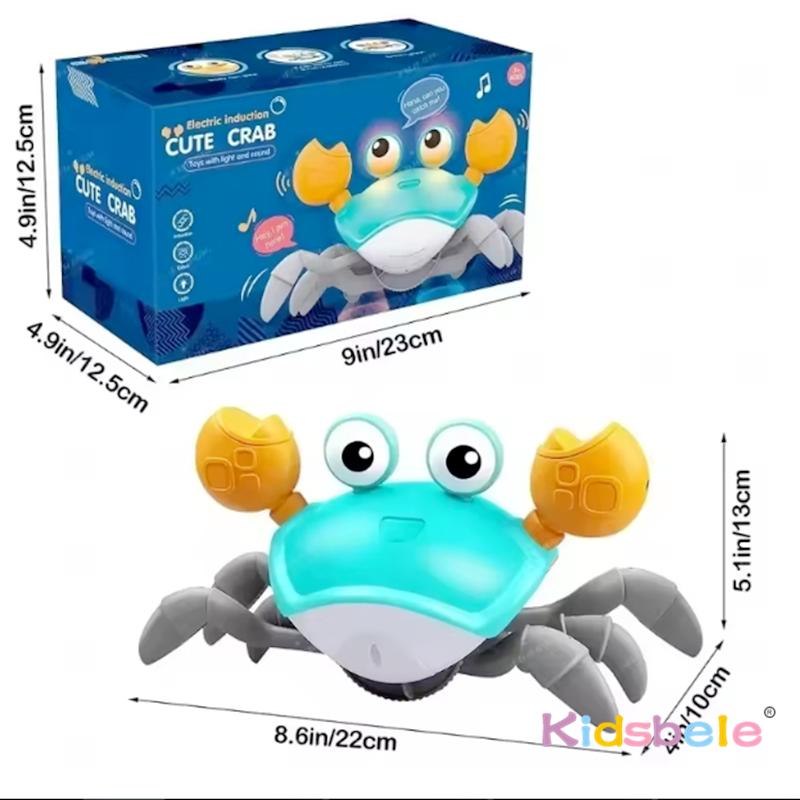 Electric Crawling Crab Baby Toy Induction Escape Crab With Light-up Music Speed Control Infant Tummy Time Educational Moving Toy