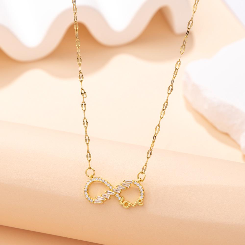 Kadın Lüks Titanyum Çelik Kolye Ucu Klavikula ve Uzun Kazak Kolyesi - Niş Tasarım