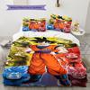 Son Goku Pattern Bedding,Quilt Set Quilt Cover Pillowcase Home Birthday Gift (1 * Duvet Cover + 2 * Pillowcase, Without Core)