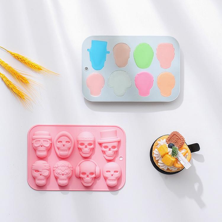 Skeleton Silicone Skull Mold  Ice Cubes Festival Biscuit Chocolate Baking Cake