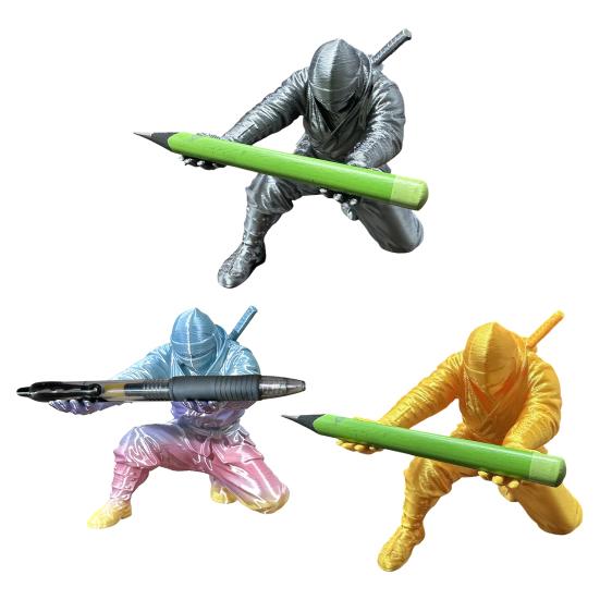 3D Printed Ninja Pen Holder Desk Organizer for Office Classroom Creative Pencil Stand Ornaments Study Gifts for Kid