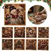 3D Rhinestone Picture Creation Christmas Faux Pearl Art Kit, DIY Painting 8" X 8", Cartoon Shiny Gemstone Craft Supplies Snowman Animal Diamond