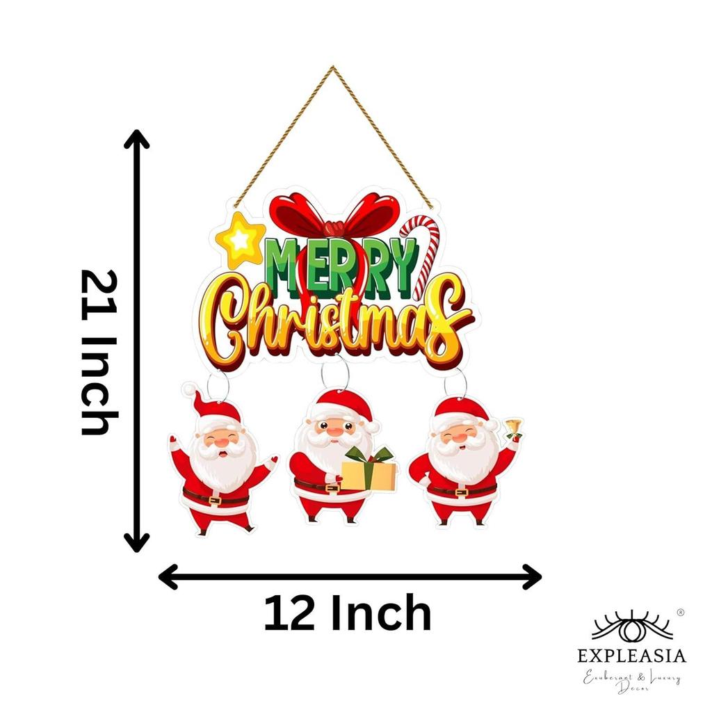Decorative Christmas Wall Hanging Wooden Art Decoration Item for Home | Office | Living Room | Bedroom