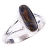 Anello in Argento Sterling Massiccio 925 Fatto a Mano con Pietra Naturale Pietersite Misura 7 n3q95