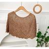 Ladies Knitted Ice Silk Shawl Summer Lightweight Hollow Out Design Fashionable Sequin Shoulder Cover Head Over Shoulder Wrap