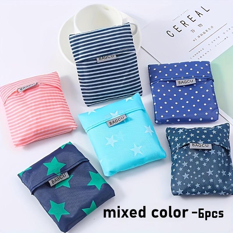6pcs Environmentally Friendly Portable Tote Bag for Grocery Shopping, Large Capacity Waterproof Foldable Supermarket Shopping Bag