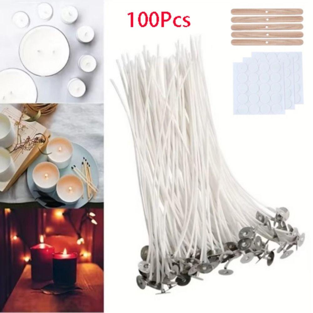 165Pcs Pure Cotton Core Candle Wicks Set Pre Waxed Soy Oil Wax Core  Handmade Candles