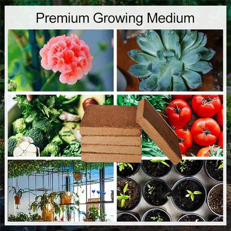 AD23-10Pcs Organic Coconut Fiber For Plants, Organic Coconut Bricks, Natural Organic Compressed Coconut Durable Easy To Use