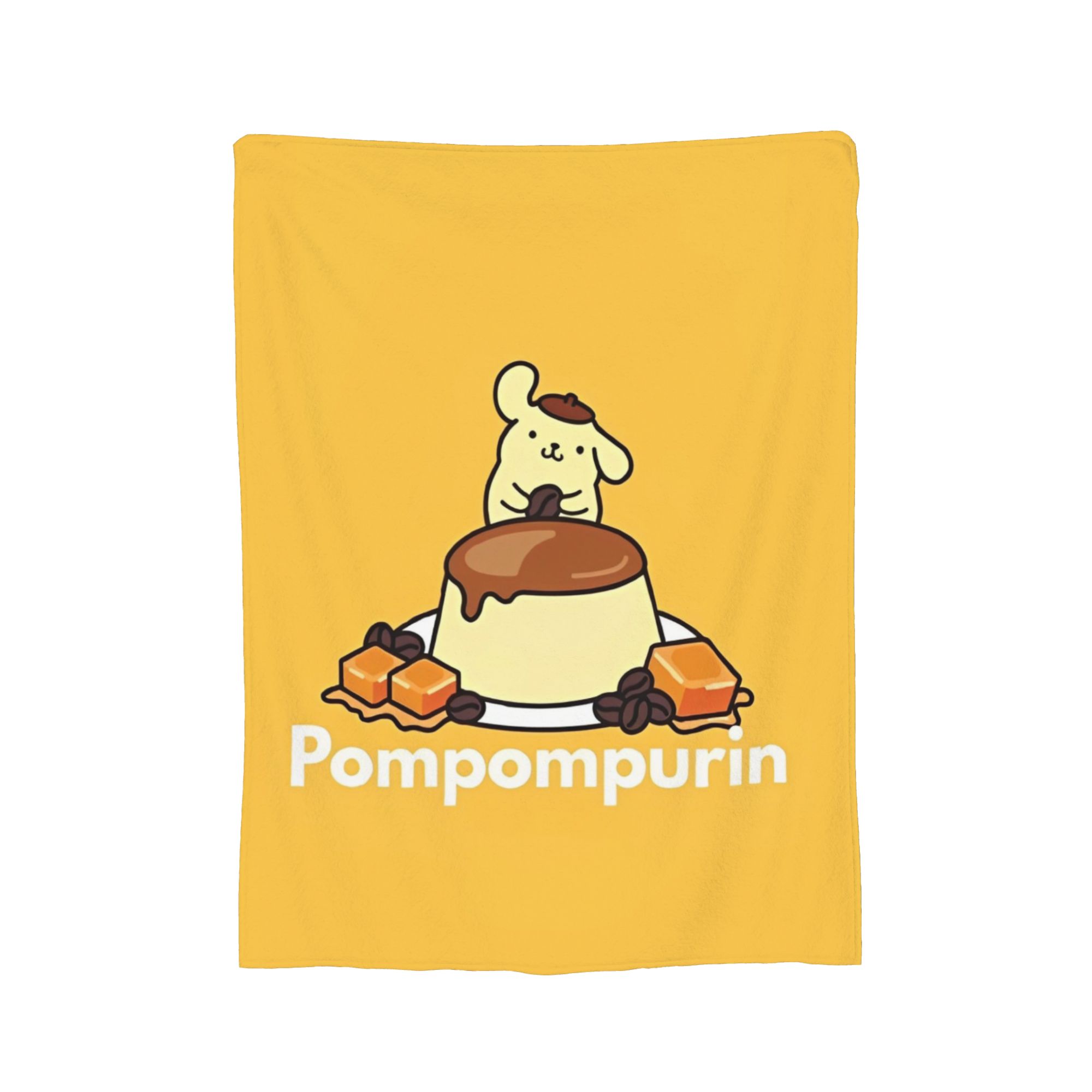 

Pom Pom Purin Pudding Fleece Throw Blanket Blankets for Bedding Travel Lightweight Bed Rug, 75x90cm