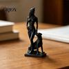 Elegant Woman And Dog Statue 3D Printed Women Figurine, Egyptian Goddess Sculpture, Light Luxury Sculpture Collectible Tabletop for Living Room