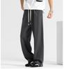 Men's Korean Relaxed Wide-Leg Velvet Sweatpants for Autumn and Winter
