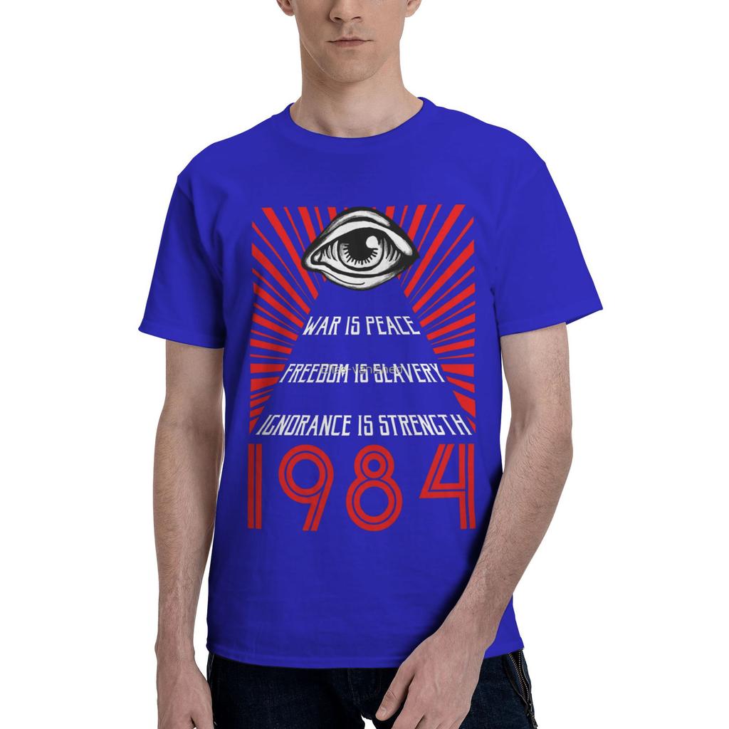 1984 ג'ורג' אורוול האח הגדול חולצת טי מודפסת לזוגות Y2K מצחיקות חולצות טי מכותנה קיץ צווארון עגול חולצות פנאי עליוניות אוברסייז