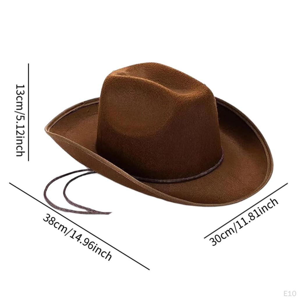 Cowboy Hat Non Woven Cowgirl Sunhat for Outdoor Carnival Fishing Hiking Party