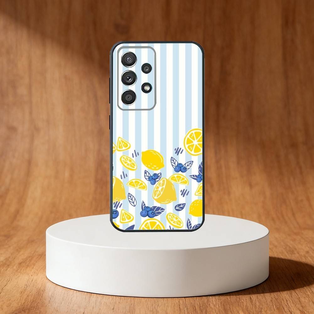 

Mediterranean Lemon Fruit art Phone Case For Samsung S25,S24,S21,S22,S23,S30,Ultra,S20,Plus,Fe,Note,10,9,5G Black Cover Samsung S24