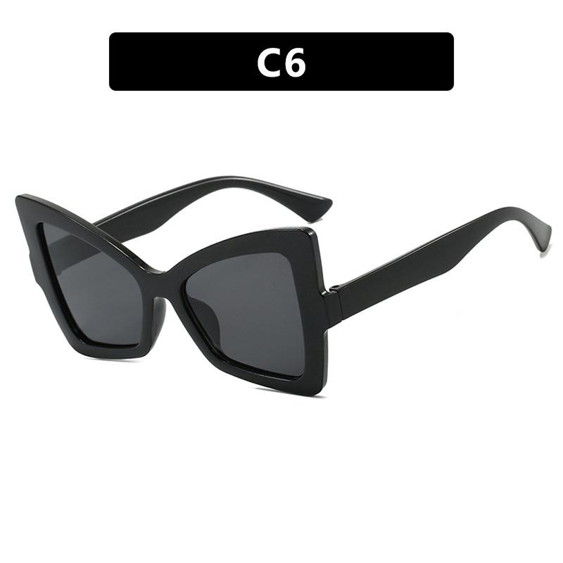 Anti Blue Light Eyeglasses Frame Butterfly Large Frame Color Blocked Flat Mirror Fashionable Elegant Versatile Eyewear Sunglasses