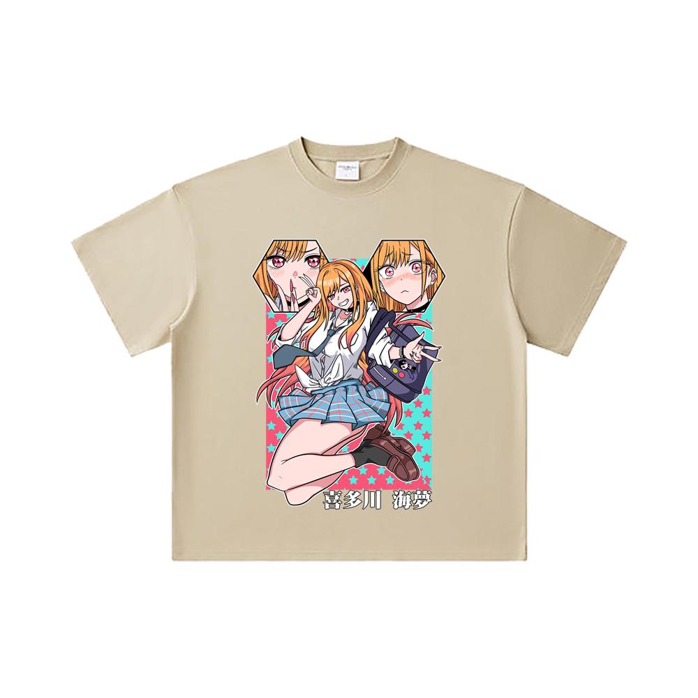 260 GSM Double Yarn 32 Count 100% Cotton My Dress-Up Darling V3 Marin Print Unisex Heavy Cotton T Shirt
