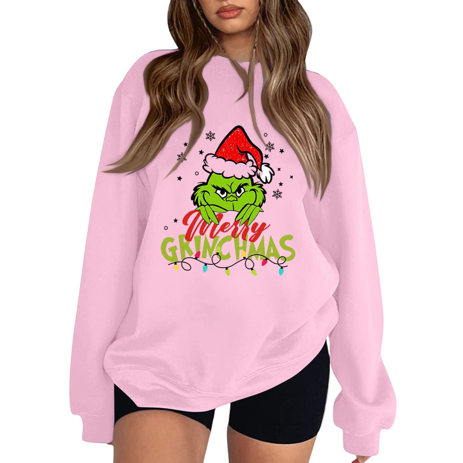 

Толстовка с круглым вырезом для женщин, осенние графические толстовки для отпуска с длинным рукавом и заниженной линией плеч L