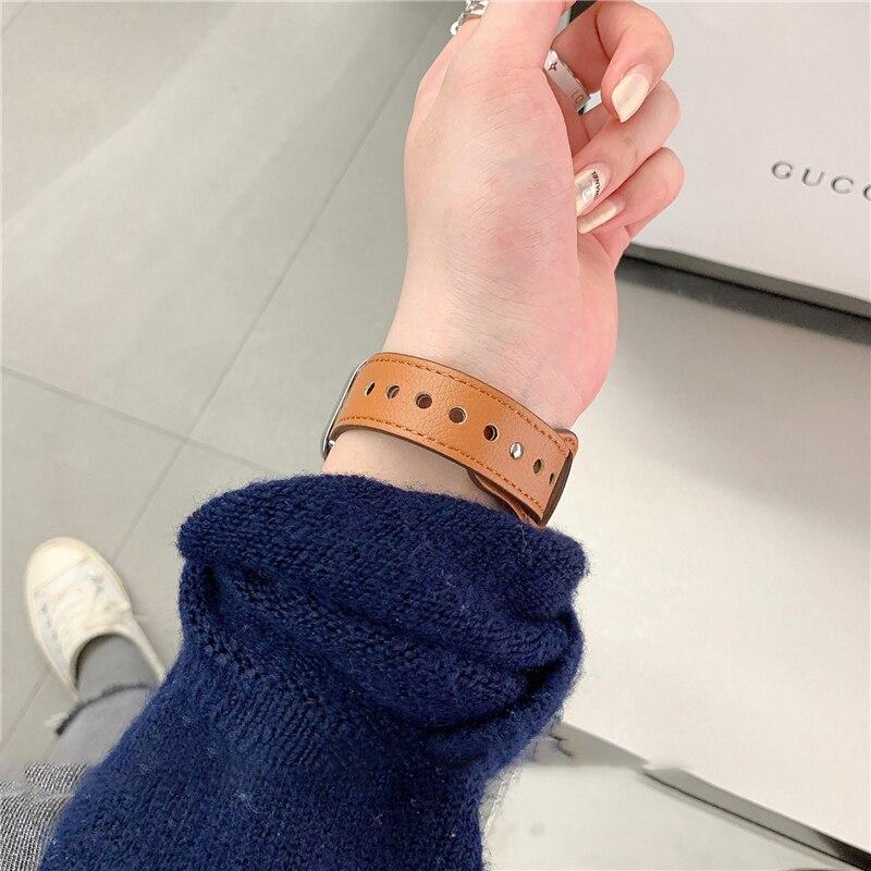 Classic Leather Band For Apple Watch Ultra 49mm 44mm 40mm 38mm/42mm Wrist Bracelet 45/44mm Strap IWatch Series 8 7 3 4 5 6 SE 41mm 45mm