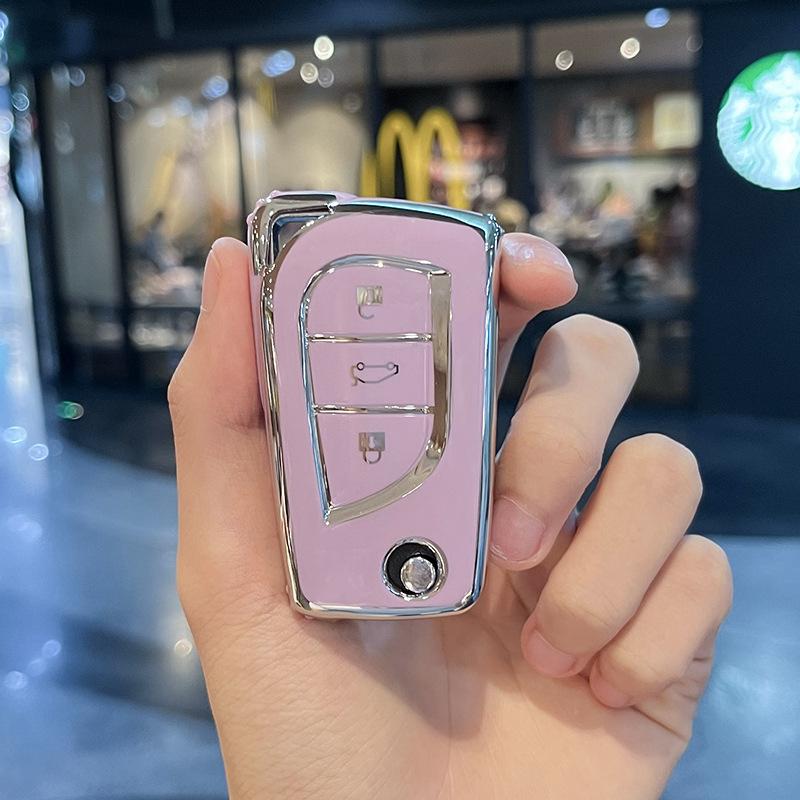 Tpu Car Key Case Cover For Toyota Auris Corolla Avensis Verso Yaris Aygo Scion Tc Im Camry 2/3/4 Buttons Remote Key Bag Rings