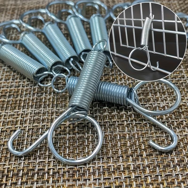 10Pcs Multipurpose Spring Animal Cage Latches Lock Spring Rabbit Cage Door Tension Spring with Hook