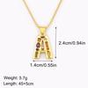 Nidin New Fashion Pave Colorful Zircon A-Z Letters Pendant Necklace Initials Alphabet For Women Name Clavicle Chain Jewelry Gift
