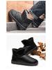 Men's Classic Leather Snow Boots - Thick Velvet, Cold-Proof, Waterproof, Short Winter Cotton Shoes