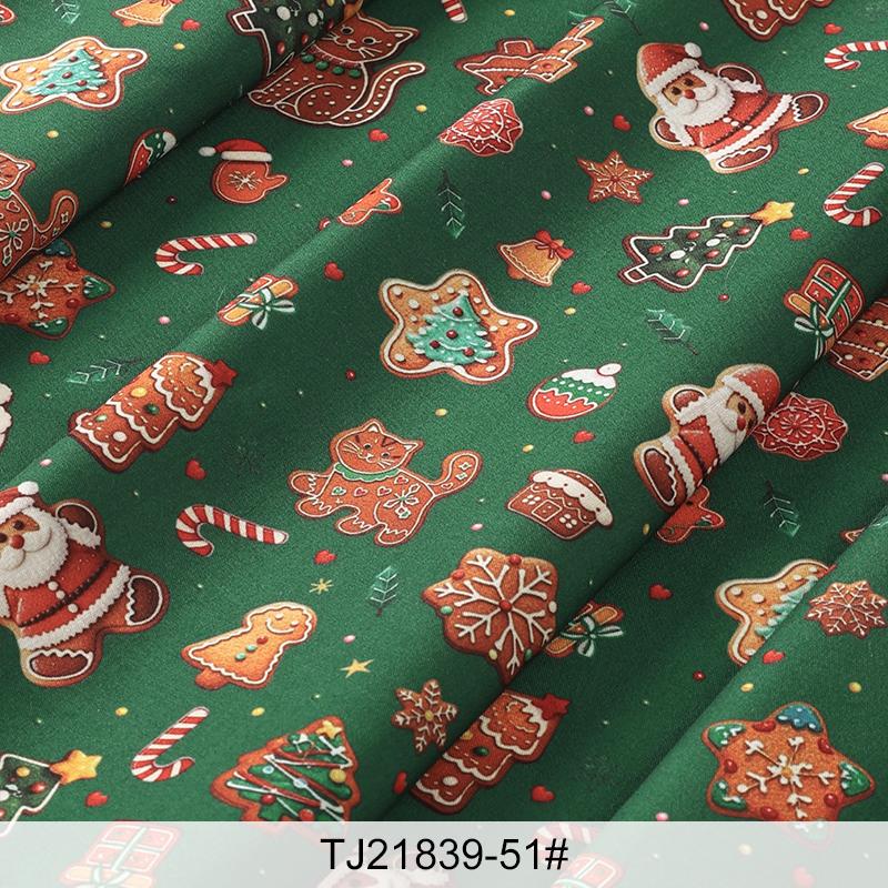 0.5m/1m/5m Cartoon Christmas Snowman Printed Fabric for Sewing Sofa Cover Apron Curtain Tablecloths Christmas Decorative Fabrics