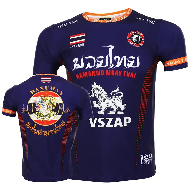 Muay Thai Sport Herren T-Shirts Lässig O-Ausschnitt Locker Kurzarm Oberteile Outdoor Laufen Fitness Sportbekleidung Mode Fitnessstudio T-Shirt Mann