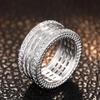 Huitan Luxury Wide Opulent Rings for Women Shiny Cubic Zirconia Finger Accessories for Engagement Trendy Fashion Party Zircon