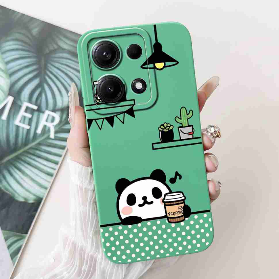 Simple Silicone Case For Redmi Note14s 4G Capa Lovely Panda Rabbit Shockproof Back Cover For Xiaomi Redmi Note 14S Phone Shell
