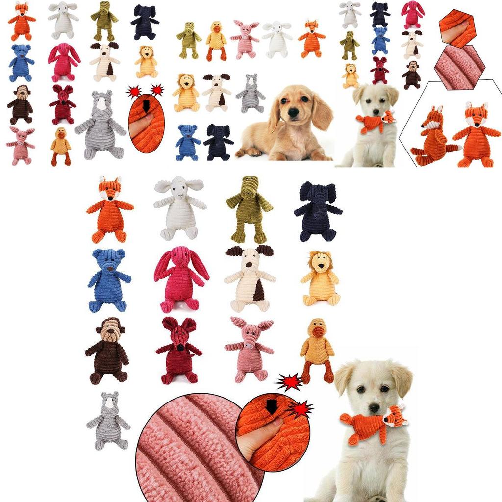 Adorable Animal Shape Corduroy Dog Toys For Small And Large Dogs