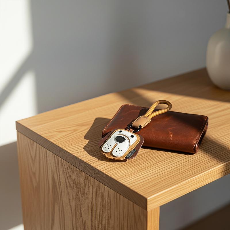 Trendy Leather Car Keychain Cute Puppy Design Backpack Charm Keyring Pendant Gift For Animal Lovers