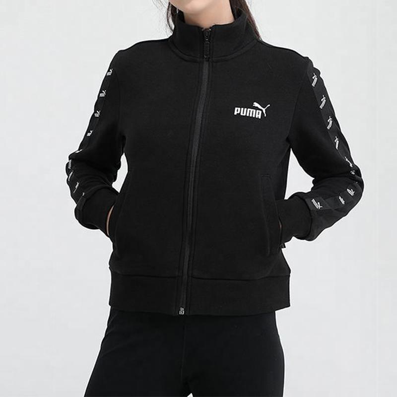 Puma Amplified Casual Logo Stand Collar Jacket Women Jacket Black 586598-01