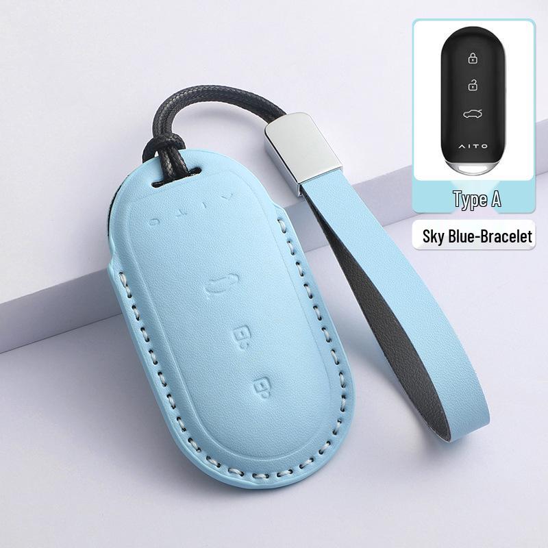 AITO M5/M7/M9 Leather Car Key Case Shell with Buckle