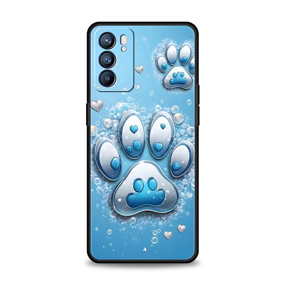 Og Paw Print Aesthetics Phone Case For Oppo Reno 13 12 11 10 7 F Find X5 X6 A98 A80 A79 A78 A57 A54 A31 A17 Pro Soft TPU Cover