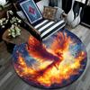 Phoenix Rising Round Area Rug,Carpet Rug for Living Room Bedroom Sofa Playroom Decor,Non-slip Floor Mat