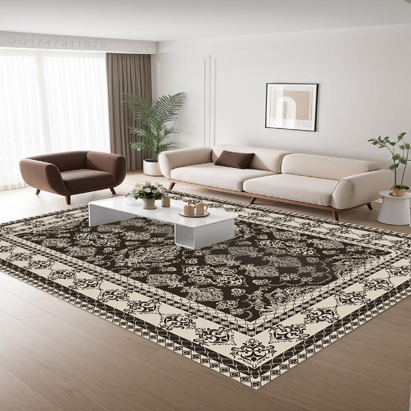 Perski Dywan do Salonu Geometryczny Retro Dywan Dekoracyjny na Dużą Powierzchnię Sypialnia Salon Zmywalny Antypoślizgowy Mata Podłogowa Łatwy do Czyszczenia