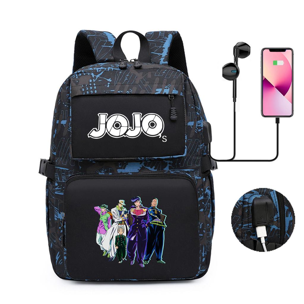 Peripheral Printed Backpack Youth Student School Bag Usb Computer Bag Backpack