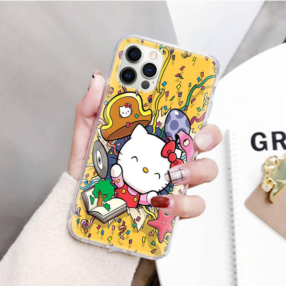 JZ21 Lovely Cartoon Hello Kitty dėklas, skirtas Samsung A04 A14 A23 M33 M53 Realme 10 9 C35 C55 VIVO Y02 X80 Infinix Hot 30 Note 11 Tecno Spark 8P Pro