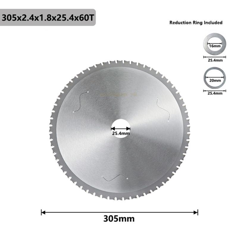 1pc Metal cutting blade disc 136/165/180/235/305/355mm carbide circular saw blade 30T-80T for steel circular metal cutting blade
