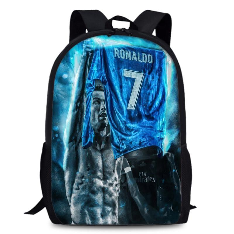 15in Ronaldo Cristiano Oxford Backpack Large Capacity School Bag Sports Travel