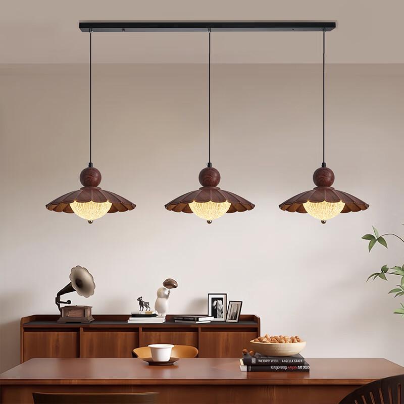 Vintage French Solid Wood Chandelier: Retro Island Counter & Dining Table Lighting Fixture