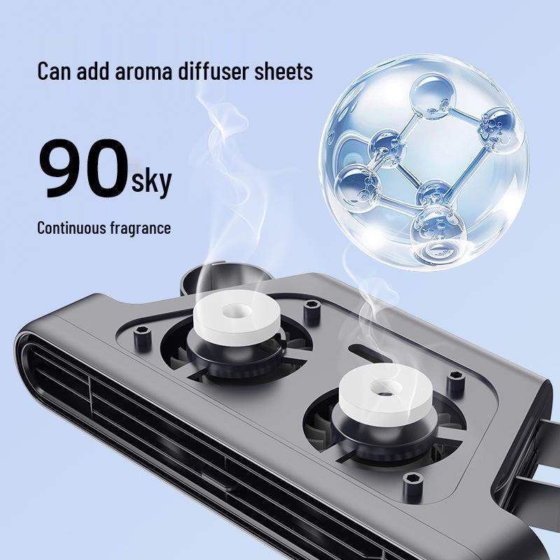 Car Seat Dual-Turbine USB Fan - Low-Noise New Car Aroma Gift