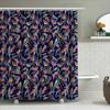 Cortina de ducha de pájaros vintage, patrón floral botánico, decoración de baño, forro lavable, tela impermeable, textil para el hogar