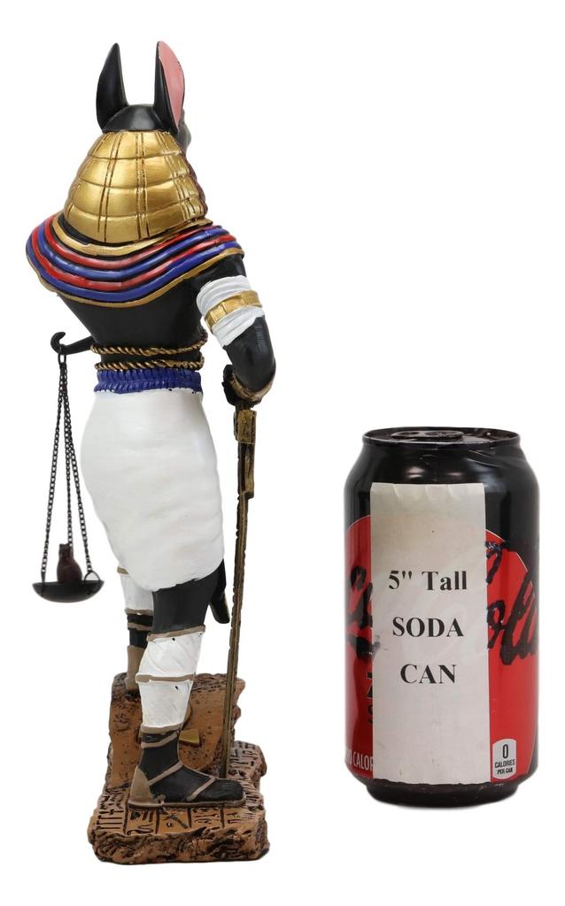 Eblos Ancient Egyptian God Anubis with Justice Scale God of the Dead and the Afterlife Weigh Your Heart Against an Ostrich Feather 10 Inches Tall - -